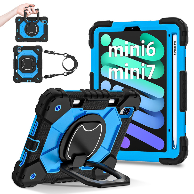 Suitable for Ipadmini7 Protective Case 360 ​​Stand Three-Proof Tablet Protective Case iPad Mini6 Protective Case Cross-Border