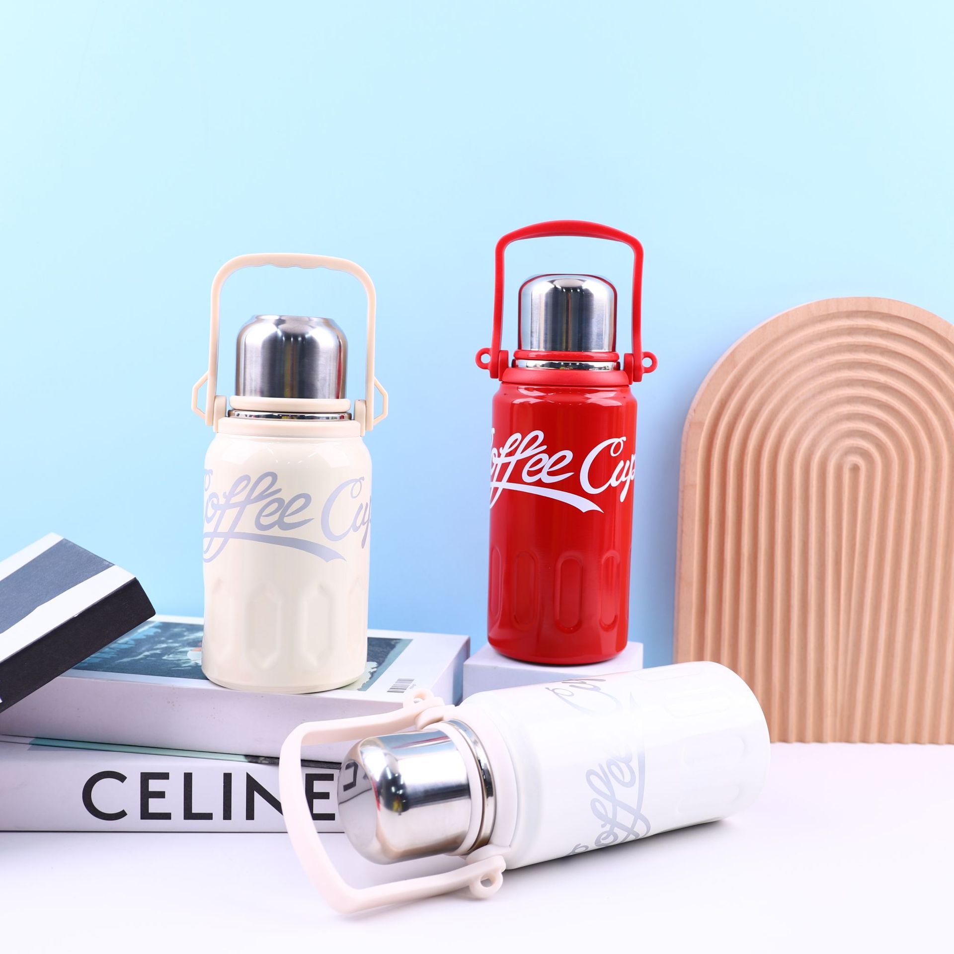 Gran capacidad 316 acero inoxidable taza de aislamiento correa portátil hervidor deportivo al aire libre taza de cola portátil aislamiento doméstico