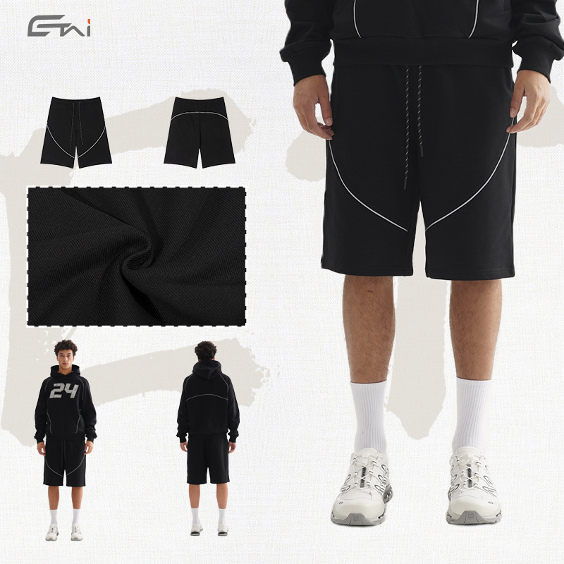 ETAI Hombre| Pantalones deportivos casuales, pantalones cortos de estilo americano, pantalones deportivos de algodón de peso pesado y sueltos.