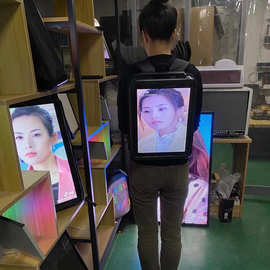 全液晶屏背包灯箱 15.4寸LCD广告机 可播放视频图片 户外推广神器