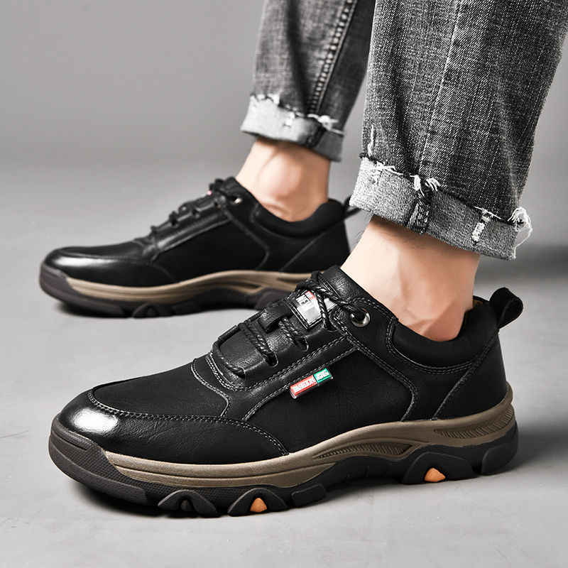 Zapatillas deportivas casuales de cuero para hombre, ligeras, para senderismo al aire libre, calzado de cuero para hombre, calzado de senderismo para comercio exterior.