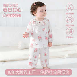 春季新款儿童家居服 A类纯棉宝宝睡衣套装 可外穿秋季分体婴儿服