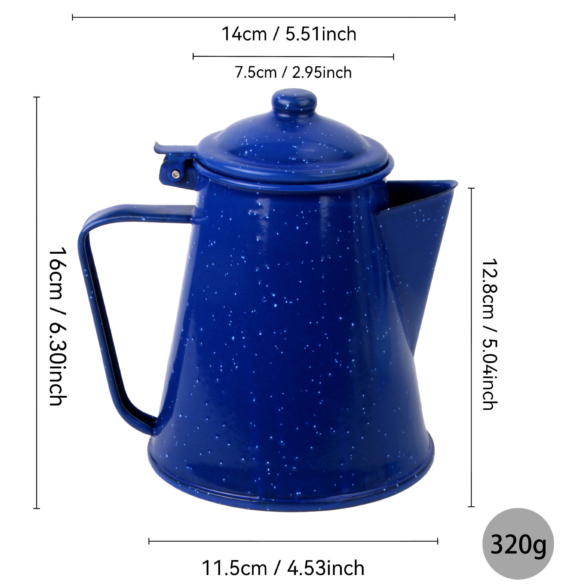 Regalos de comercio exterior en stock al por mayor de esmalte de olla hervidor esmalte de la manija de la olla de café multi-especificación hervidor frío