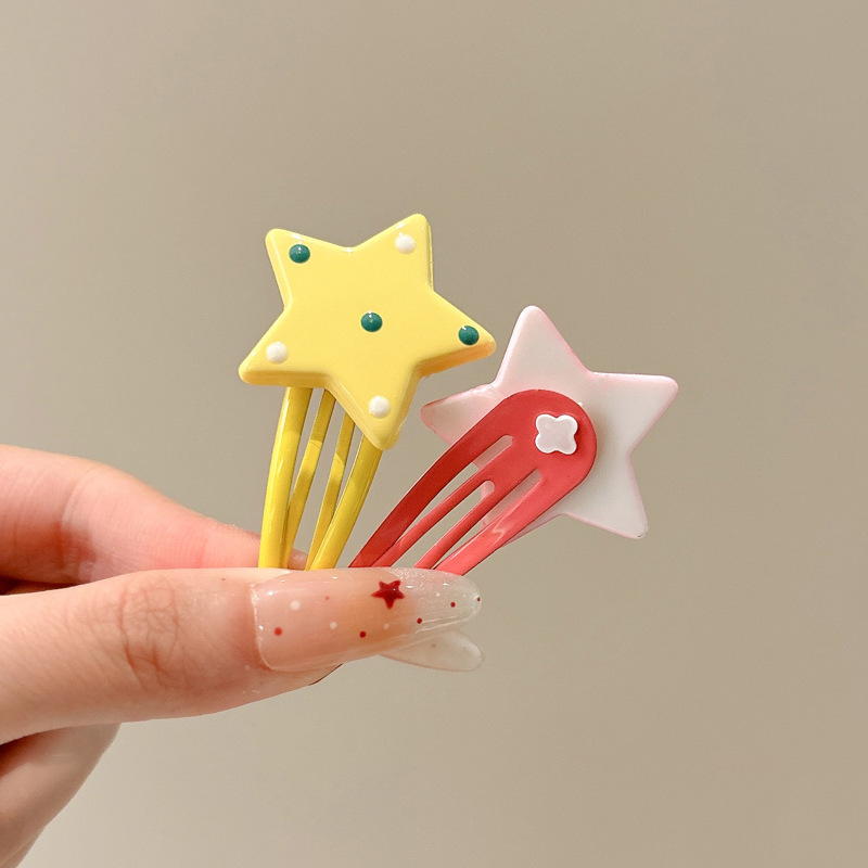 Estrellas de dopamina nuevo clip para el cabello de niños ondulado punto clip para el cabello de niñas lindas frises clip para el cabello roto