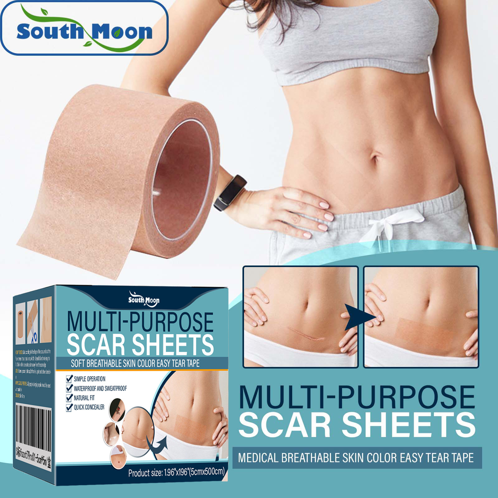 South Moon Skin Texture Correction Patch Conceals Body Skin Marks and Traces, Water-Repellent, Lightweight Color Patch Concealer