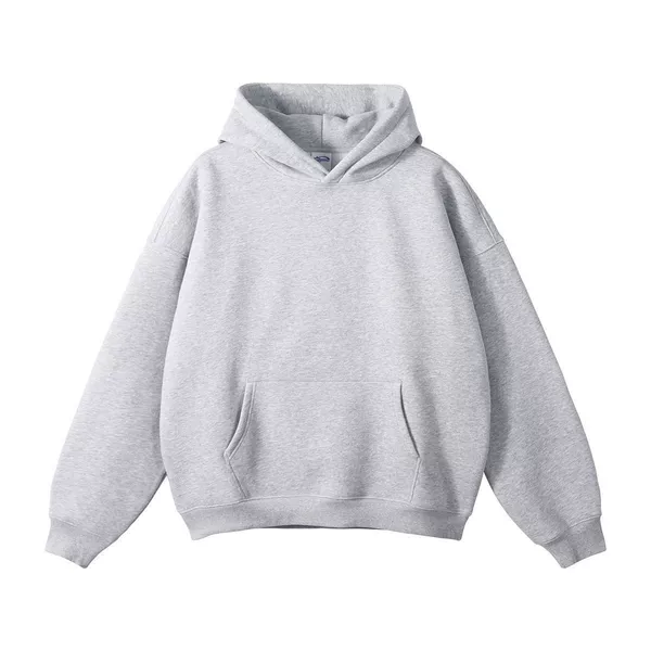 New Autumn and Winter Loose Fleece-Lined Trendy Drop Shoulder Solid Color Hooded Sweatshirt Jacket for Men and Women in Stock Wholesale