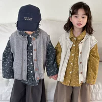 Jiaye Children's 2025 детский весенний новый световой жилет чистый жилет для мужчин и женщин Baoson ретро кардиган жилет