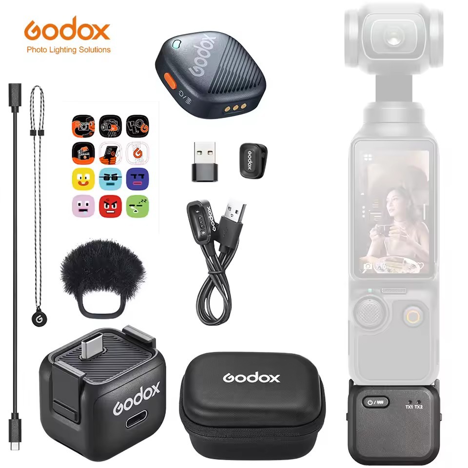 Godox Shenniu Cube-OP3 Simsiz Mikrofon DJI Osmo Pocket 3 üçün