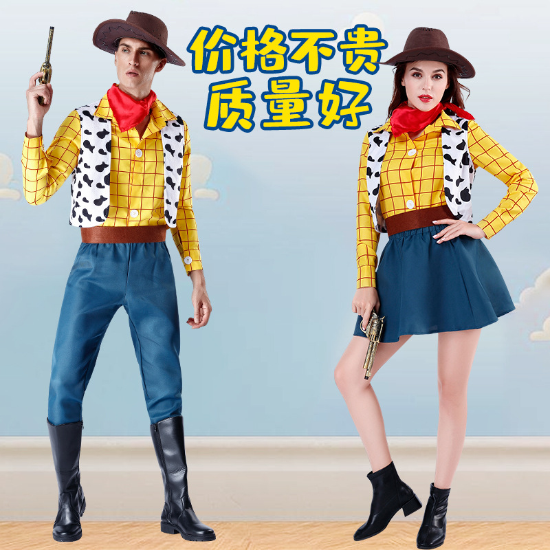 Anime Costume Parent-Child Stage Performance Costume Adult Children Woody Clothes Dress Up Performance Costume