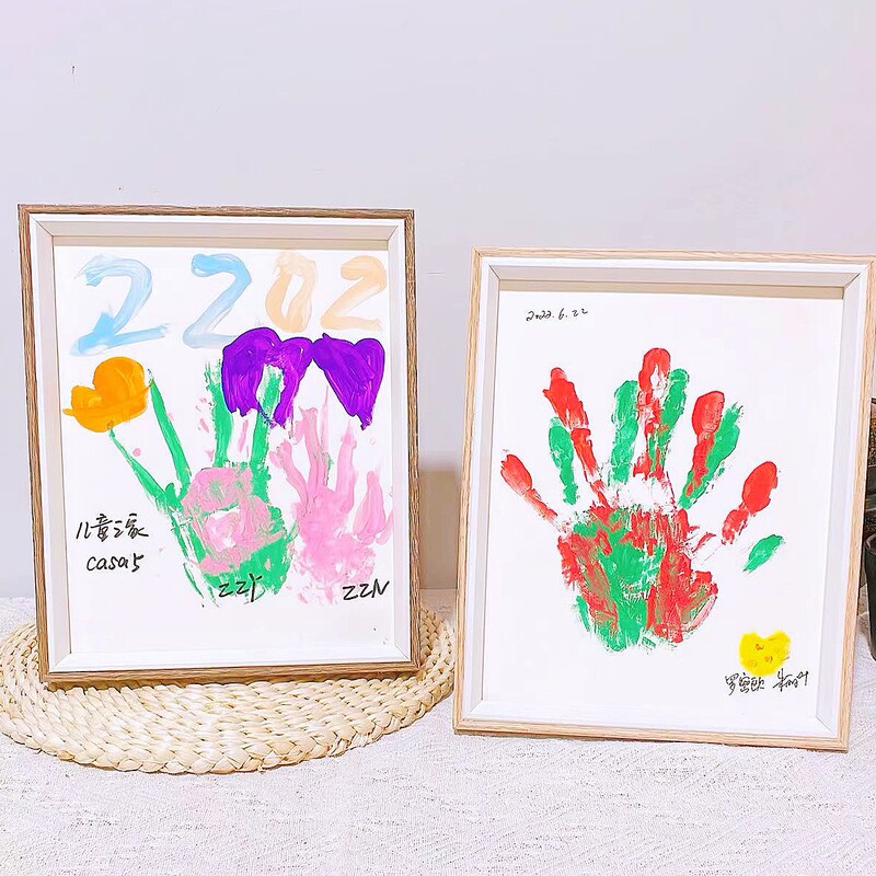 Couple diy handprint wooden photo frame 10 inch children's picture frame table rectangular empty frame handmade with cardboard Couple diy handprint wooden photo frame 10 inch children's picture frame table rectangular empty frame handmade with cardboard