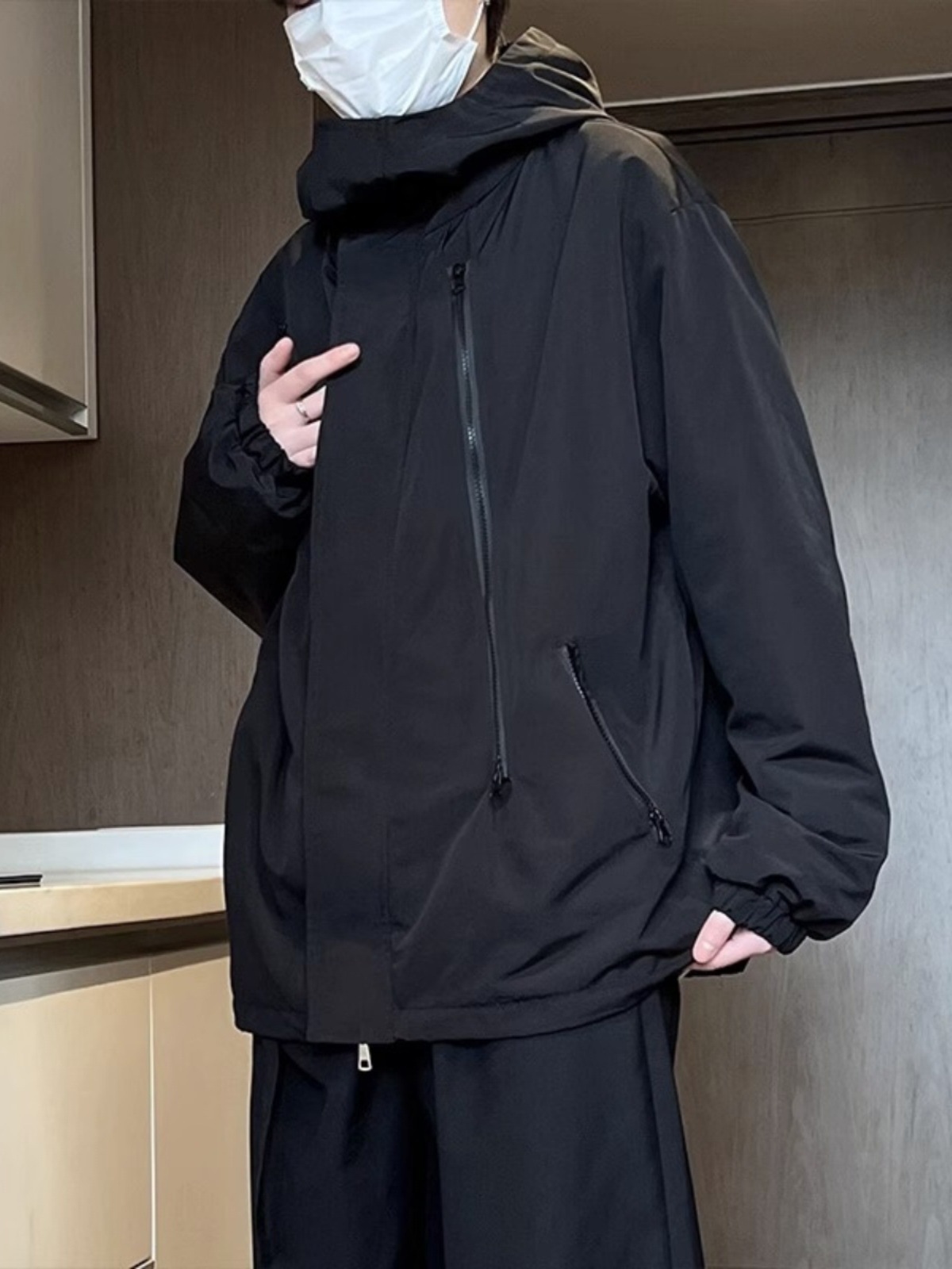 Chaqueta de estilo americano primavera y otoño marca de moda al aire libre herramientas funcionales impermeable a prueba de viento casual chaqueta con capucha