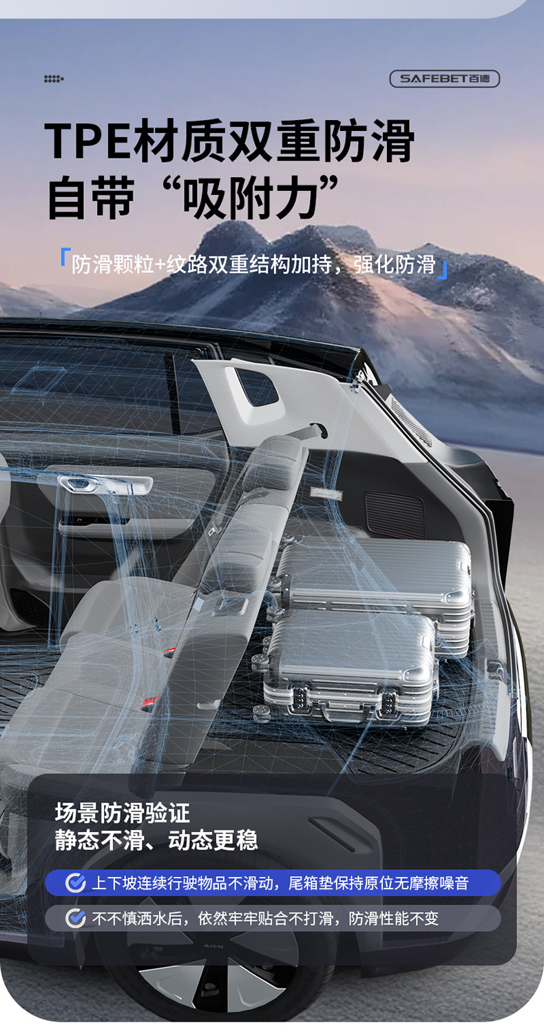 Suitable for GAC Aion UT/UT super RT Y/Y PLUS i60 special TPE car trunk mat