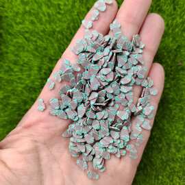 ins 冬日圣诞条纹小树亮片 清新红绿条纹迷你松树软陶片 DIY 奶油