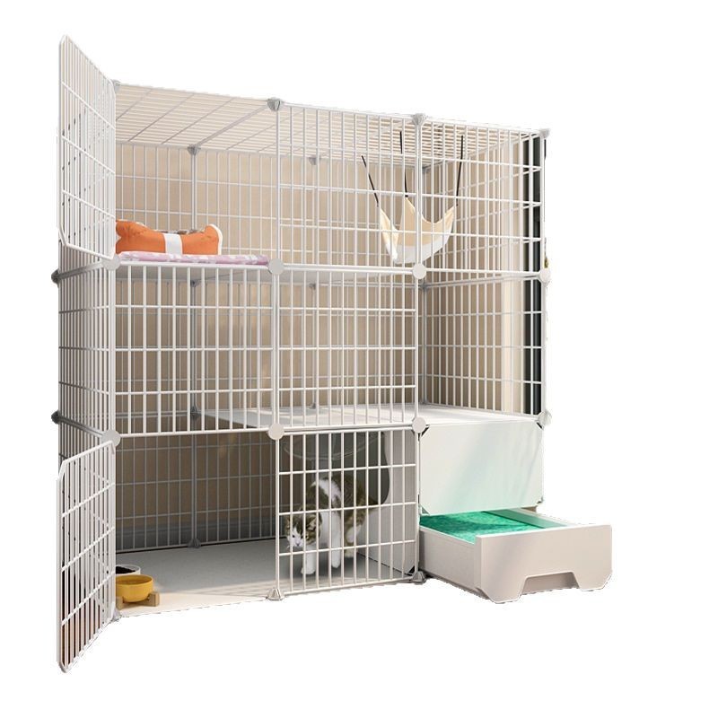 トイレ一体型猫ケージ 特価 3階建て 家庭用 屋内 特大フリースペース ペットヴィラ 猫ハウス|undefined