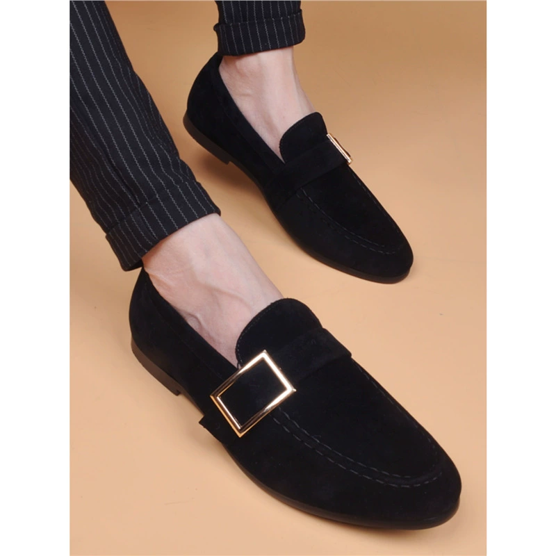 Одна педаль матовая повседневная кожаная обувь мужская остроконечная дышащая мужская обувь ленивая обувь парикмахер