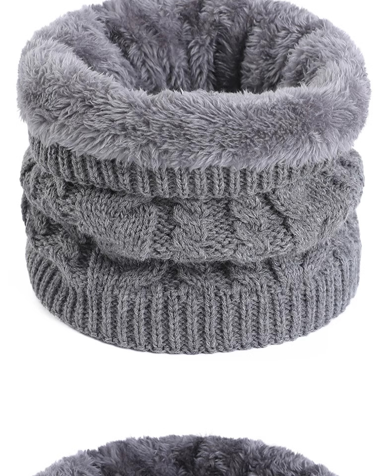 Unisex winterwarmer met fleecevoering en verdikking voor buitenfietsen, koudebestendige, gedraaide gebreide nekwarmer, grensoverschrijdend_voghion.com