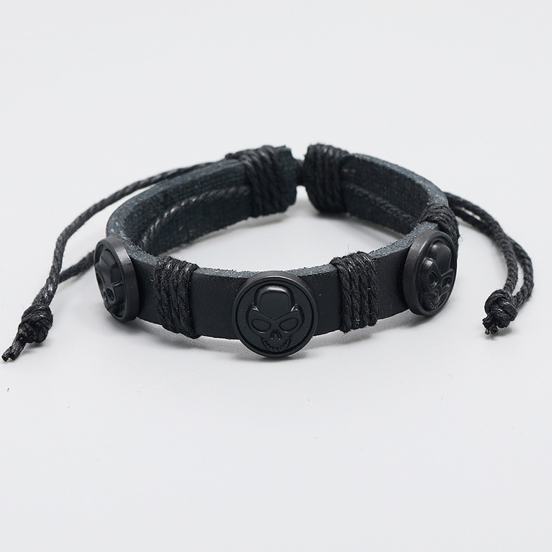 personality fashion black skull bracelet wholesale jewelry