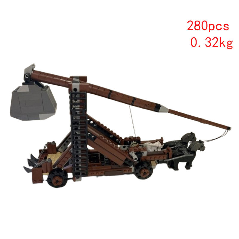 Cross-border Hot-selling In-stock MOC-156547 Small Particle Assembly Building Block Toy Catapult DIY Model Ornament_voghion.com