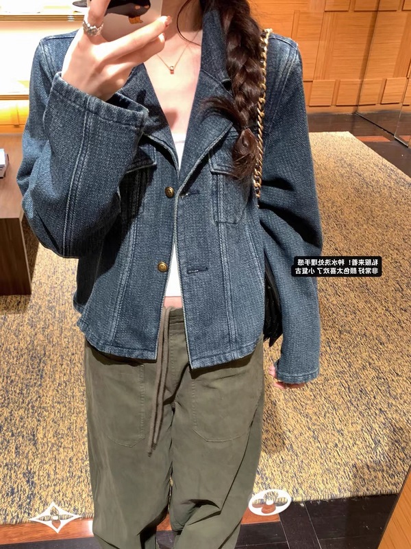 蓝调时刻 私服复古做旧牛仔外套女早秋韩系小众上衣|undefined