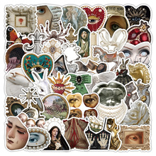 50张跨境怪诞美学贴纸复古小物件创意笔记本水杯桌面电脑装饰贴画