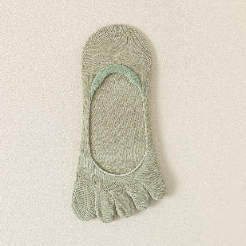 Calcetines de cinco dedos para mujeres de verano delgado botón de calcetines antideslizantes de verano superficial invisibles calcetines de algodón sin hueso