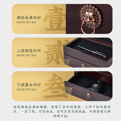 VVA Gold Series Pens for Adults Business Men High-Grade Office Writing Calligraphy Hard Pen Gift Box Set