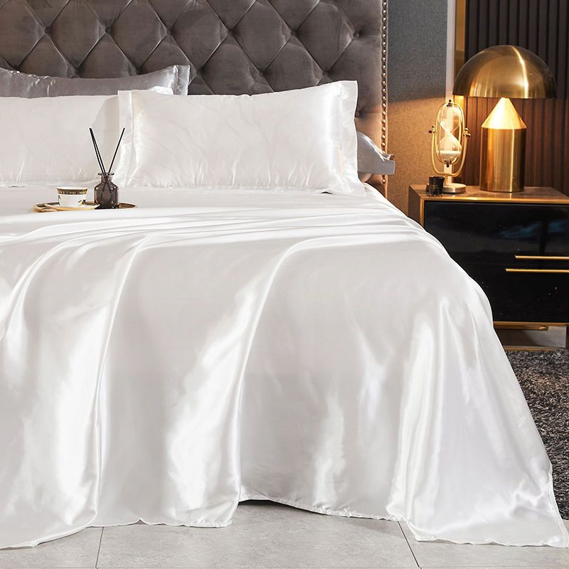 Light Luxury, Soft and Silky Summer Cooling Ice Silk Bed Sheet, Single Piece for Summer Dormitory Students, Single or Double Ice Silk Mat