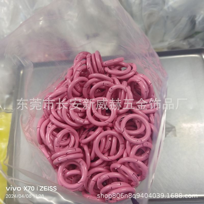 現物焼付塗装亜鉛合金スプリングリングバッグ小円掛け掛けアクセサリー部品開口スプリングバックルカラースプリングリング|undefined