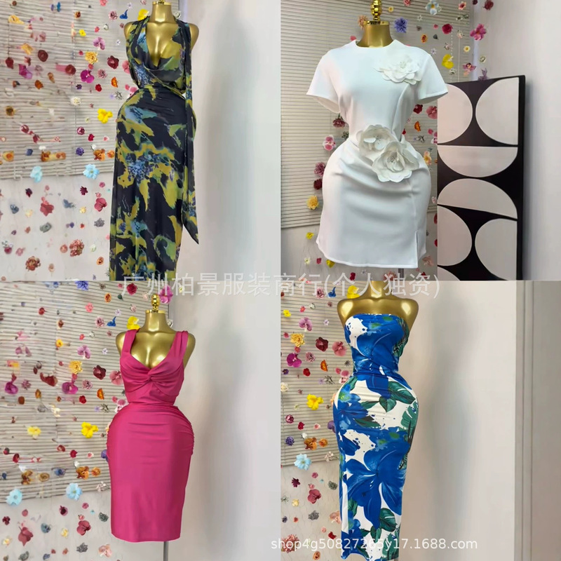Shein Brand Women's Dresses, Assorted Styles, Summer Sexy Hot Girl Style Evening Dresses, European and American Style Cross-Border Wholesale Shein Brand Women's Dresses, Assorted Styles, Summer Sexy Hot Girl Style Evening Dresses, European and American Style Cross-Border Wholesale