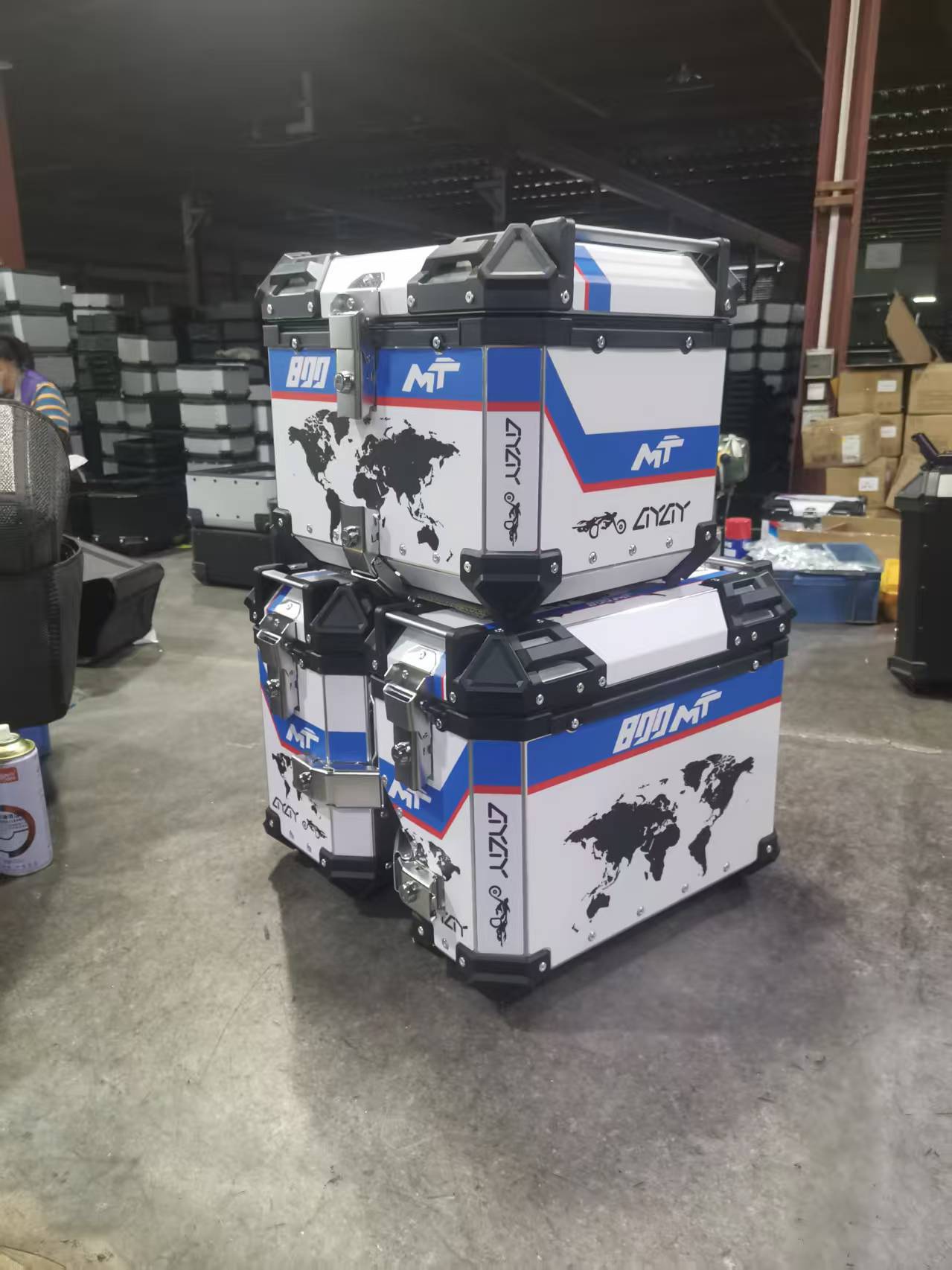 Suitable for CFMOTO 450MT/650MT/800MT motorcycles, aluminum alloy three-box quick-release aluminum alloy tail box