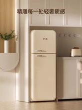 HCK哈士奇雙門復古冰箱家用客廳超薄嵌入式小型高顏值網紅可愛