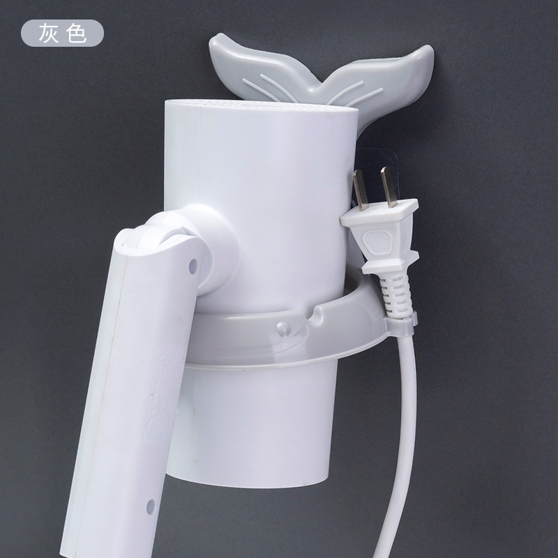 Multi-funcional de perforación libre de aseo secador de pelo de almacenamiento de rack de dibujos animados ballena plegable rack de almacenamiento