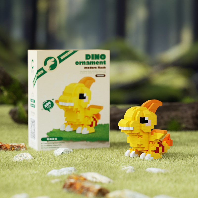 Compatible con Lego Dinosaur Tyrannosaurus Rex Muñeca de dibujos animados Bloques de construcción Adornos de montaje Juguetes educativos para niños Regalos para niños y niñas