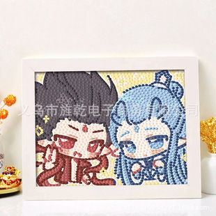 Nezha's Magic Child Destroys the Sea Diamond Sticker Children's Handmade Material Pack Diamond Embroidery Cartoon Photo Frame Table Painting