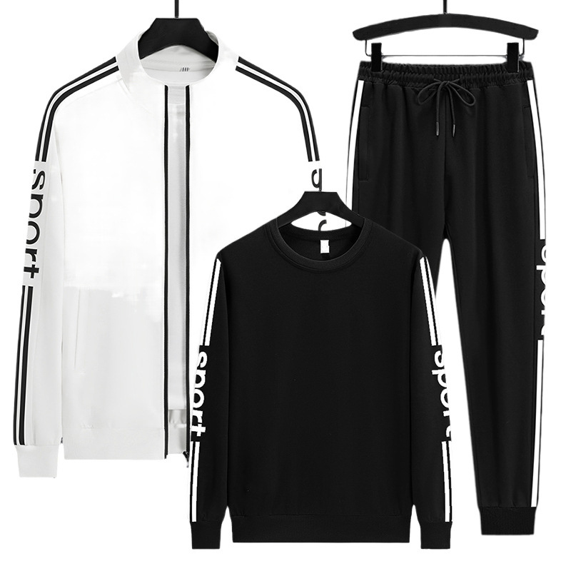 Cross-border 2023 otoño e invierno deportes de ocio cárdigan suéter traje de tres piezas de moda atractivo y versátil para hombres