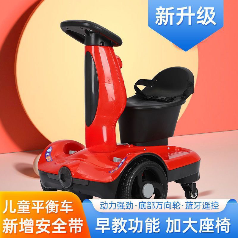 생생한 레드 + 대형 시트 + 안전 벨트 + 블루투스 + USB - 조명, 음악, 배터리가 없는 모델 자동차