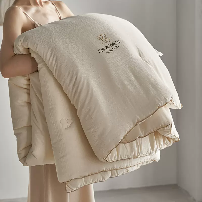 轻奢高端豆玺70%大豆被子抗菌春秋被冬被芯