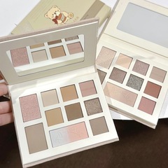 MUGE LEEN New Romantic Silk Ribbon Soft Sunny Eyeshadow Palette, Glitter-Matte Earth Tone Milk Tea Brown Affordable Eyeshadow