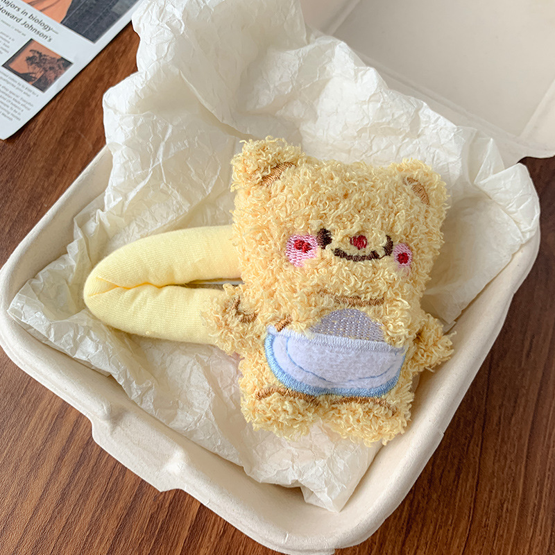 漫画黄色ぬいぐるみクマのヘアピンサイドクリップ大型 BB クリップヘアピンヘアピンメイクアップクリップぬいぐるみヘアアクセサリー|undefined