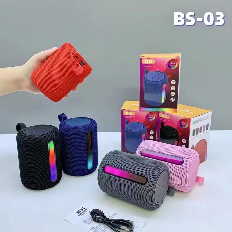 新款BS03户外布艺蓝牙音箱无线重低音炮便携式插卡车载骑行小音响|undefined
