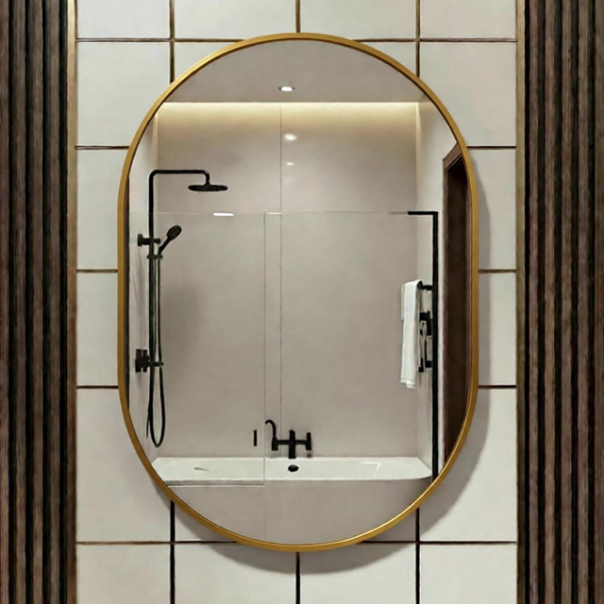 espejo de baño LED oval anti-nebble inodoro梳妆台 maquillaje iluminante pantalla táctil espejo inteligente gabinete espejo image 9