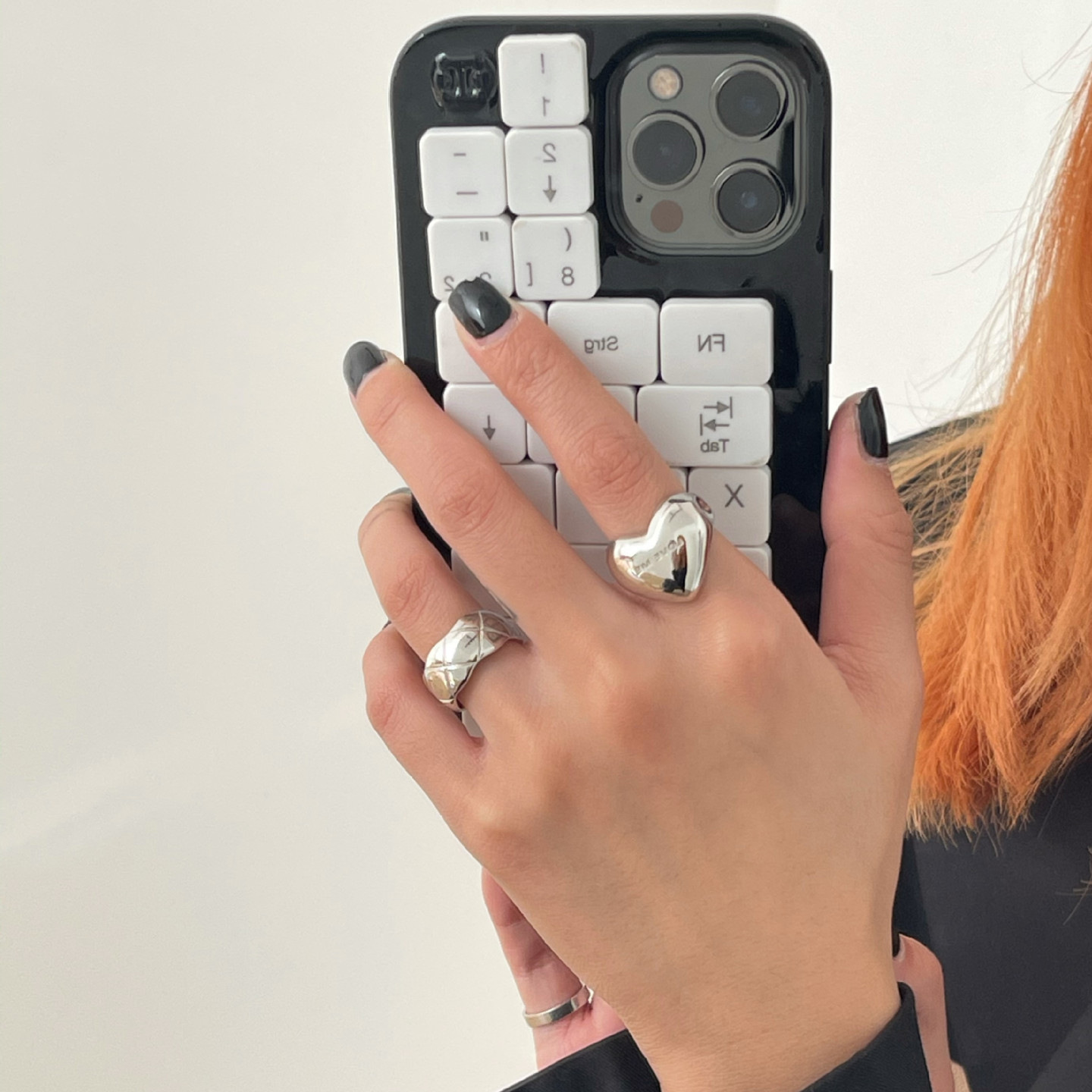 Las mujeres de estilo coreano S925 plata tridimensional anillo encantador retro de moda elegante carta anillo abierto hip hop anillo de dedo índice moda