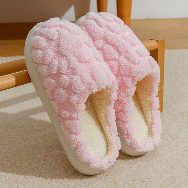 [Welfare] 2024 Cotton Slippers for Women, Indoor Warm and Poop-Feeling Plush Household Winter Anti-Slip New Cotton Slippers