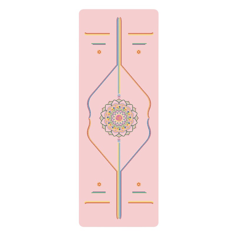 In-Stock Rainbow Yoga Mat, Pu Natural Rubber, Professional Non-Slip Sports Fitness Mat with Alignment Lines, Thickened, Wholesale and Custom-Made