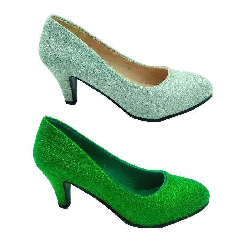 Wedding Shoes 2020 New silver Wedding High Heels Light Color Women's Single Shoes Dress Bridesmaid Shoes Green Thick Heel Wedding