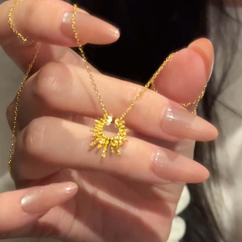 小红书同款太阳花项链女新款轻奢精致锁骨链小众设计配饰厂家批发|undefined