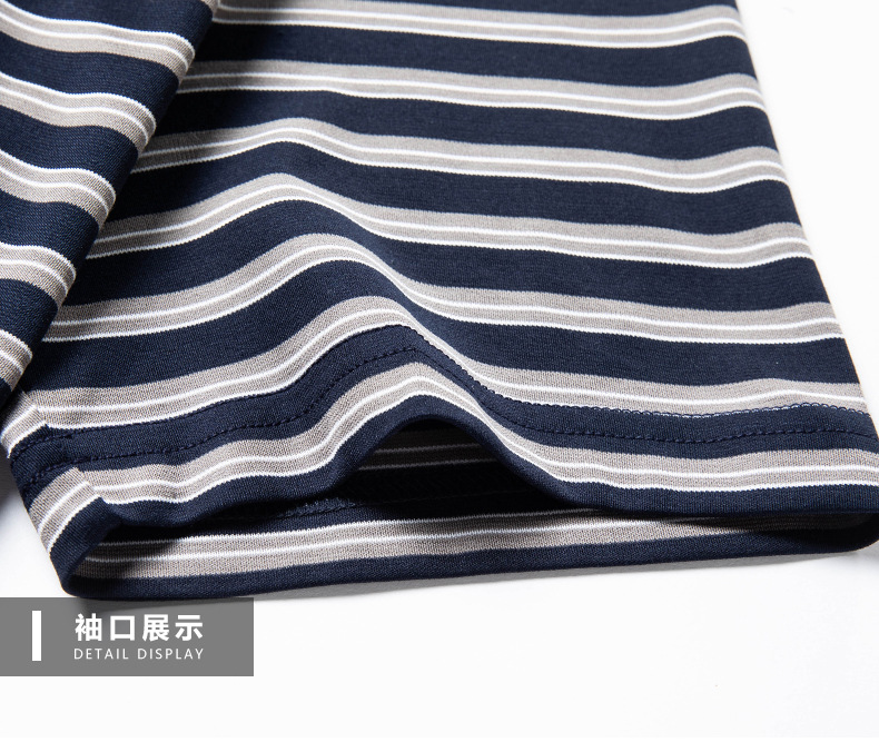 Áo polo nam tay ngắn sọc kẻ cổ bẻ chất lụa tơ tằm mỏng nhẹ — Màu ảnh 25010 chi tiết 16