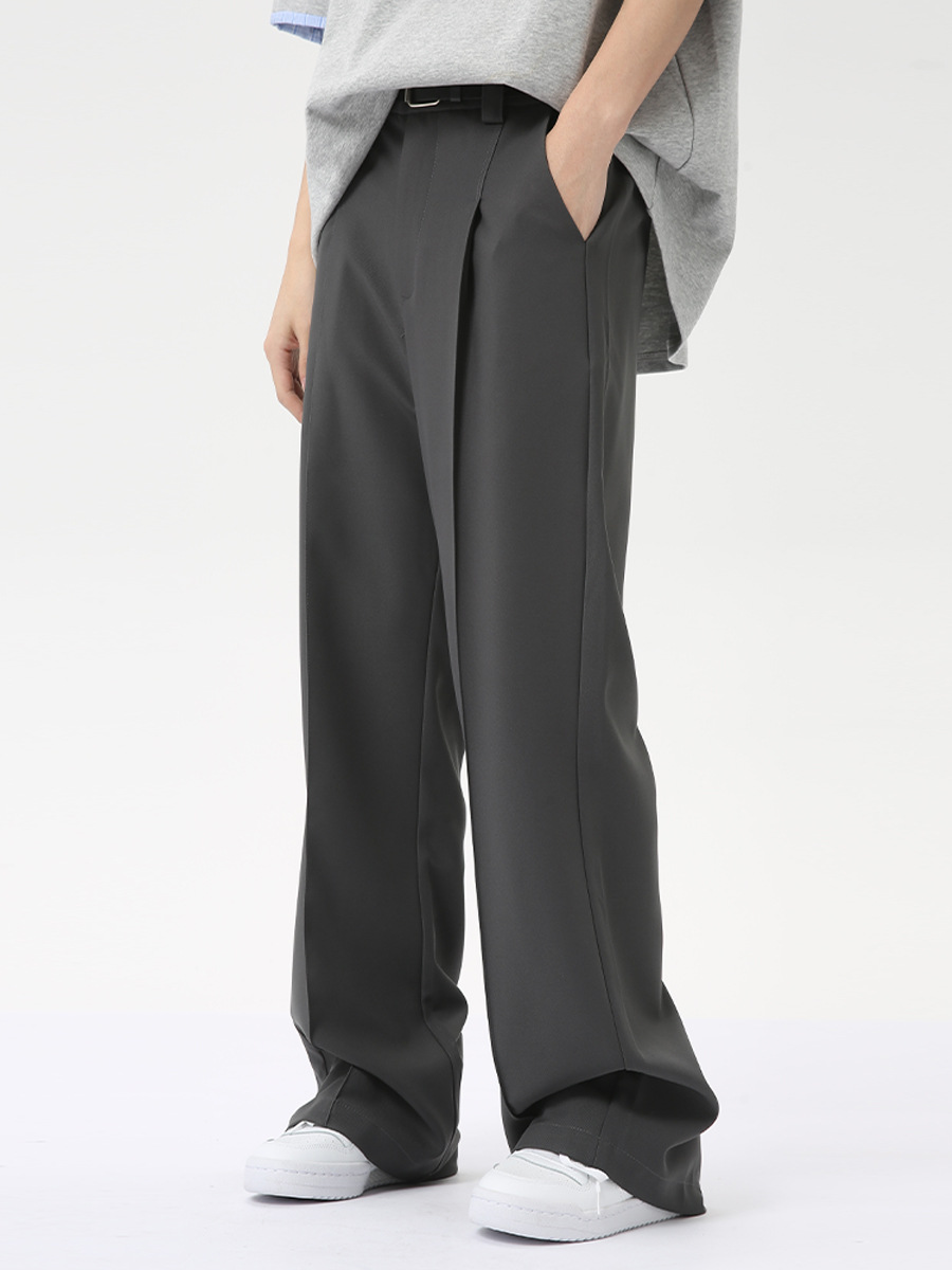 MTLCLOTHES para hombre | 2024 verano nuevo producto retro estilo Hong Kong cinturón decoración cintura elástica pantalones sueltos marea