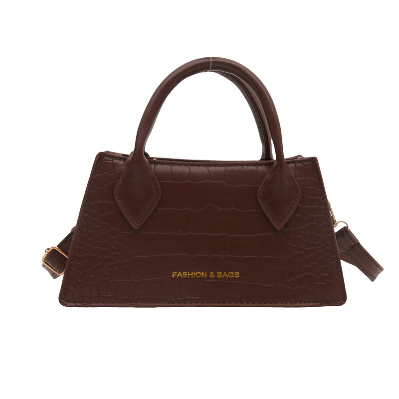 2025 nuevo bolso de mensajero casual de estilo occidental simple de textura retro, bolso cuadrado pequeño, bolso de moda con patrón de cocodrilo