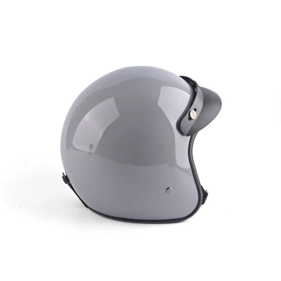 Motosiklet kaskı (dəbilqə) Retro 3/4 Safety Helmet for - cool-gray-single-helmet-free-w-brown-mirror-hat-brim-face-towel-s